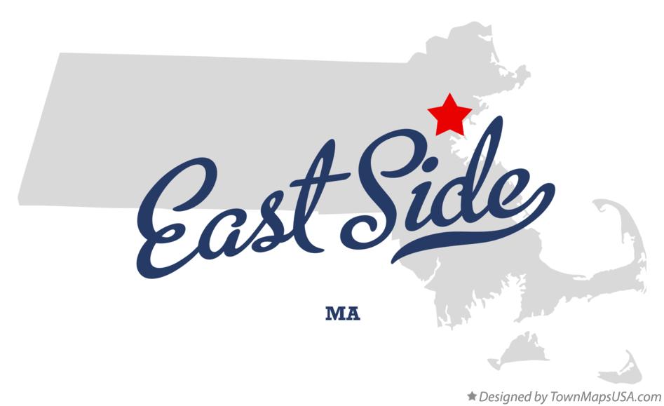 Map of East Side Massachusetts MA