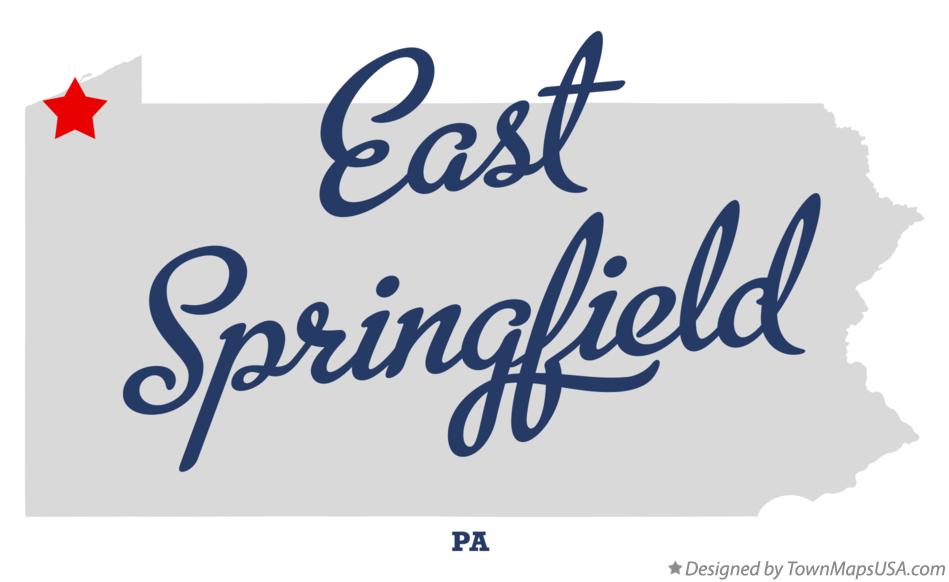 Map of East Springfield Pennsylvania PA