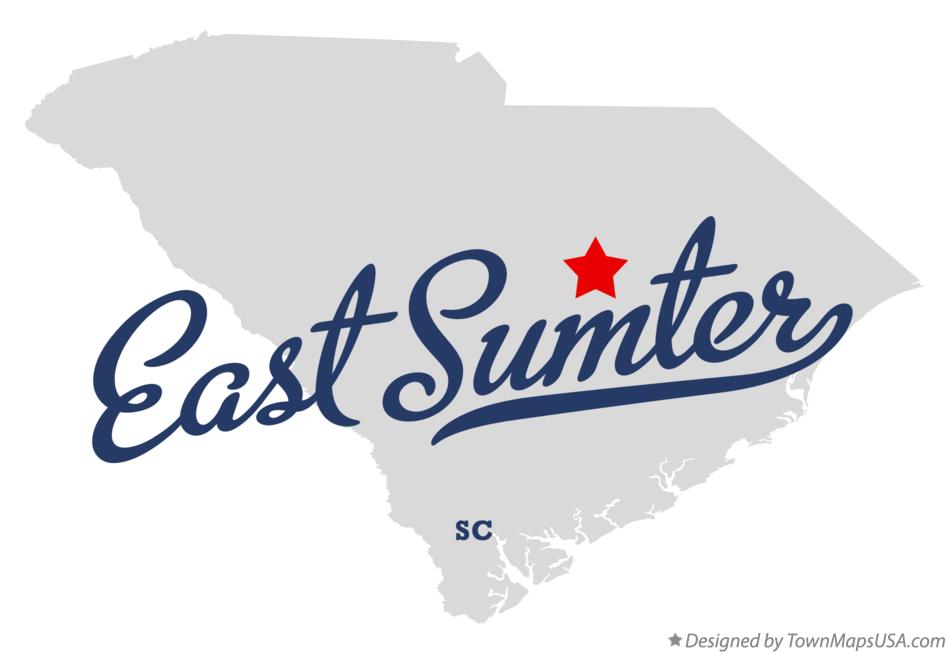 Map of East Sumter South Carolina SC