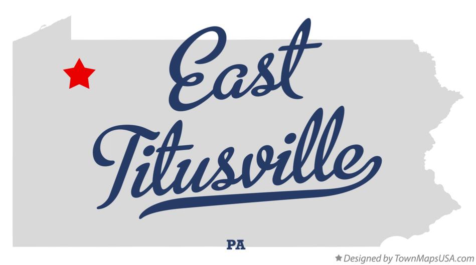Map of East Titusville Pennsylvania PA