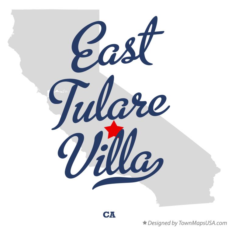 Map of East Tulare Villa California CA