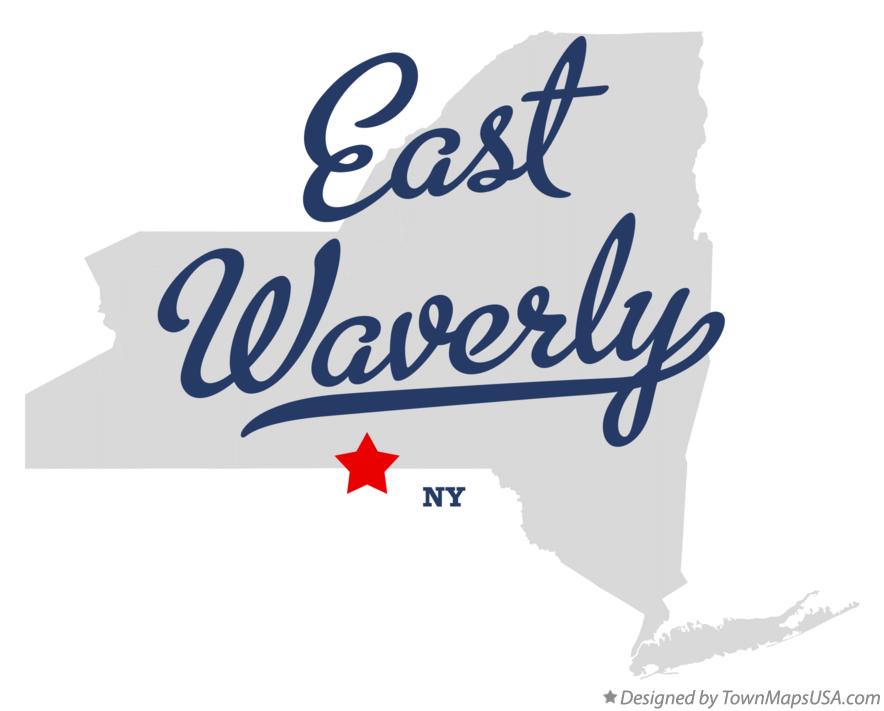 Map of East Waverly New York NY