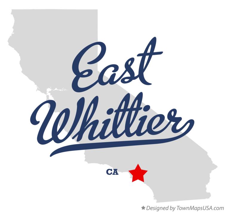 Map of East Whittier California CA