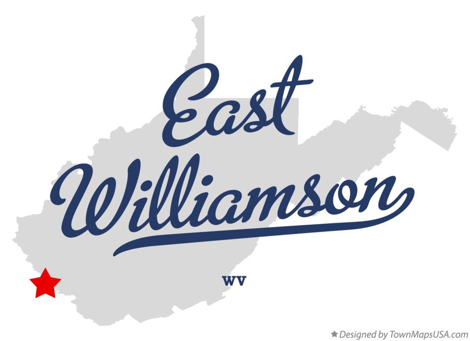 Map of East Williamson West Virginia WV