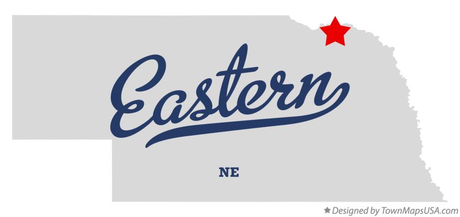 Map of Eastern Nebraska NE