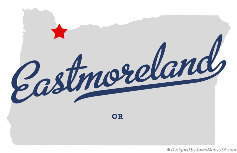 Map of Eastmoreland Oregon OR