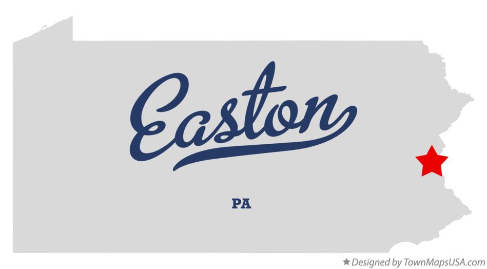 Map of Easton Pennsylvania PA