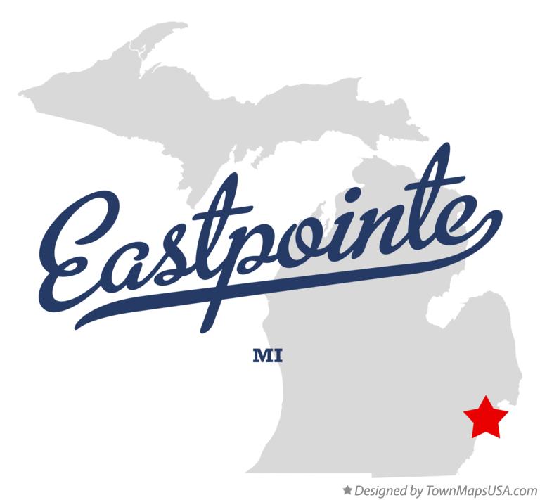 Map of Eastpointe Michigan MI