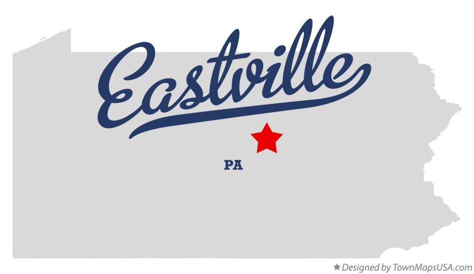 Map of Eastville Pennsylvania PA