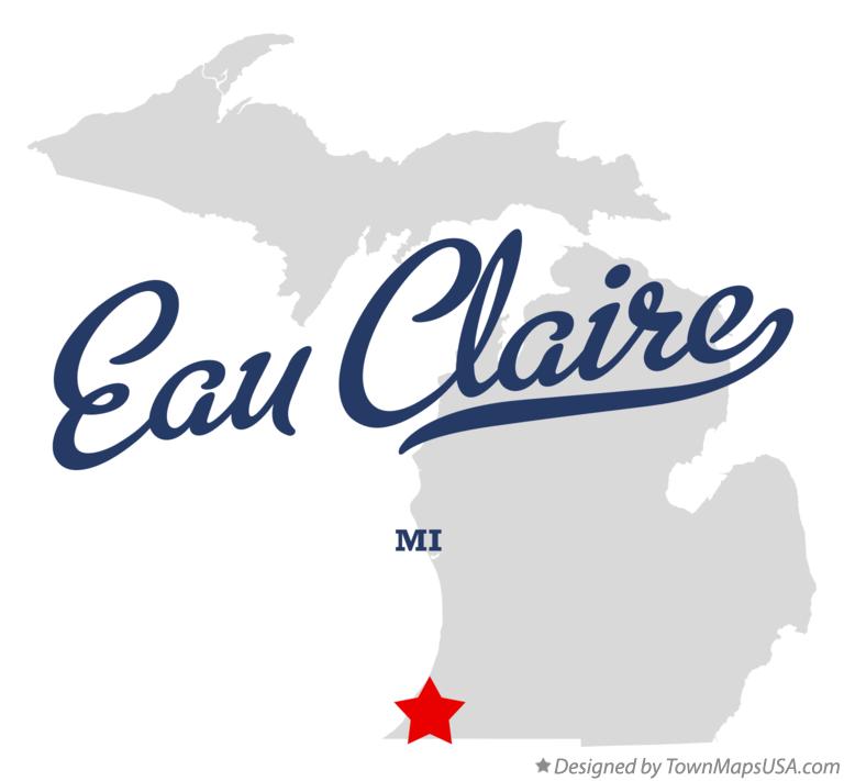 Map of Eau Claire Michigan MI