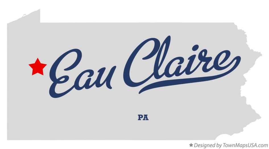 Map of Eau Claire Pennsylvania PA