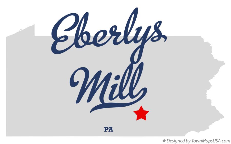 Map of Eberlys Mill Pennsylvania PA