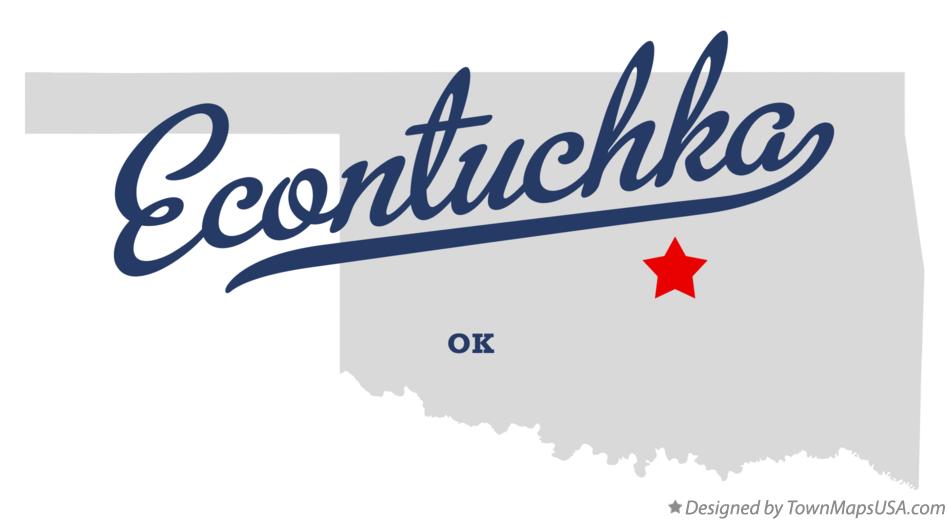Map of Econtuchka Oklahoma OK
