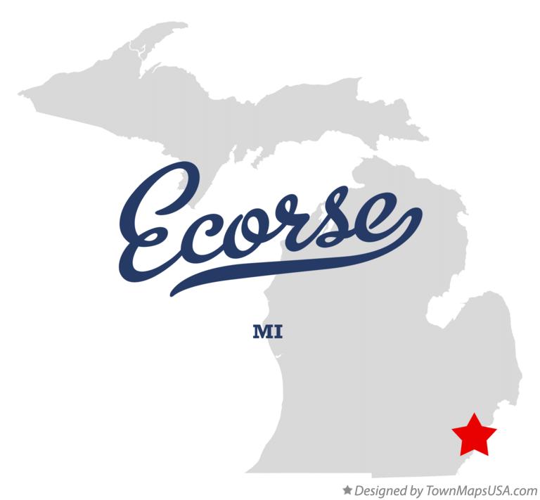 Map of Ecorse Michigan MI