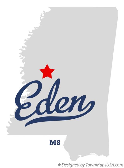 Map of Eden Mississippi MS