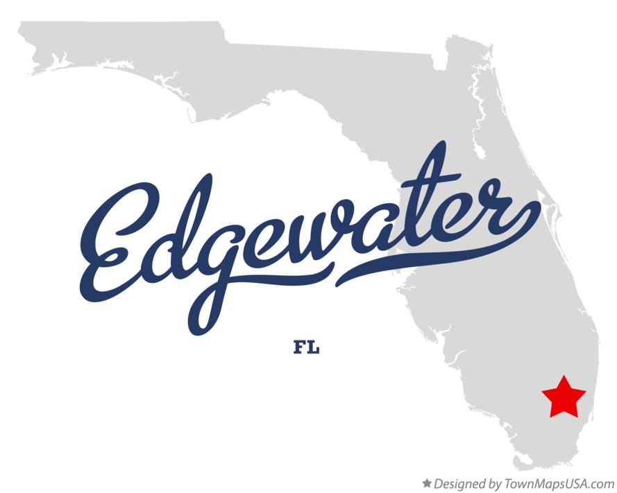 Map of Edgewater Florida FL