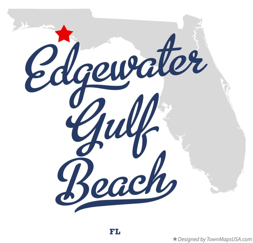 Map of Edgewater Gulf Beach Florida FL