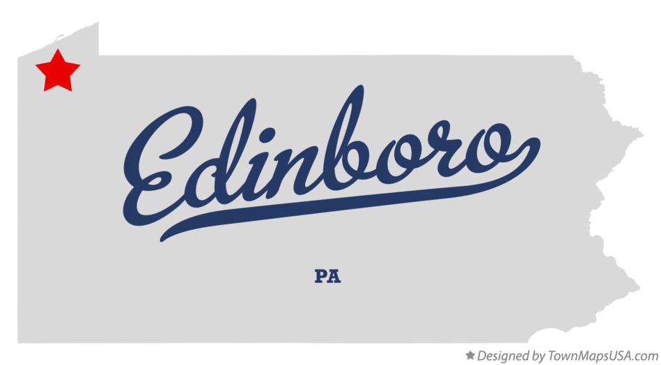 Map of Edinboro Pennsylvania PA