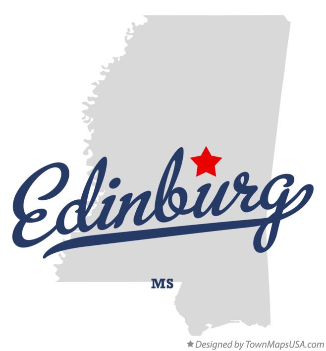 Map of Edinburg Mississippi MS