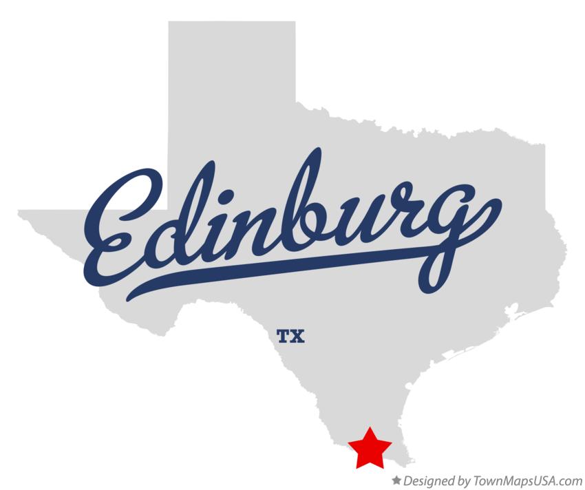 Map of Edinburg Texas TX