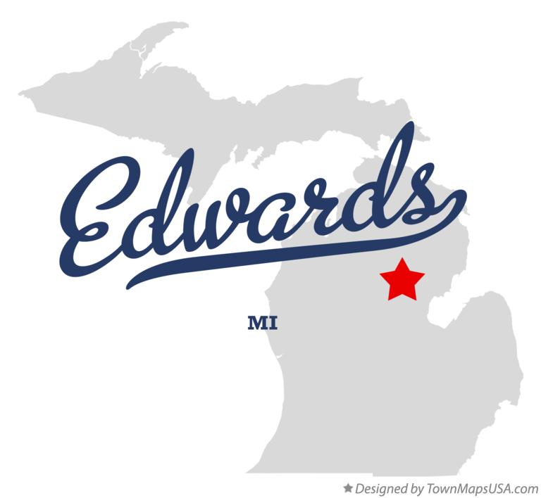 Map of Edwards Michigan MI