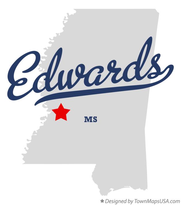 Map of Edwards Mississippi MS