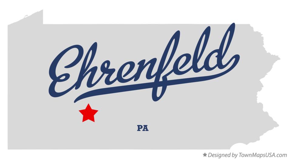 Map of Ehrenfeld Pennsylvania PA