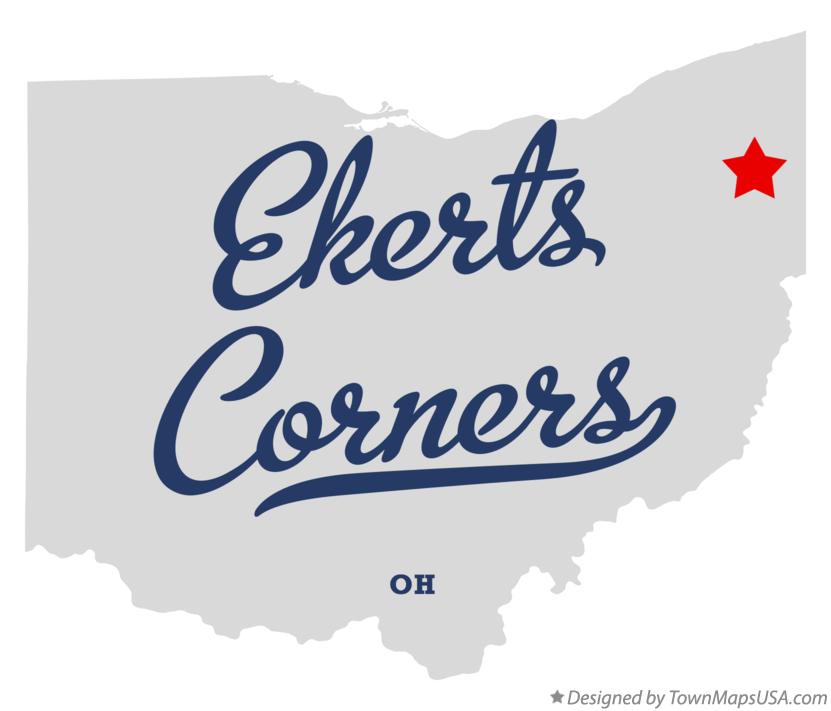 Map of Ekerts Corners Ohio OH