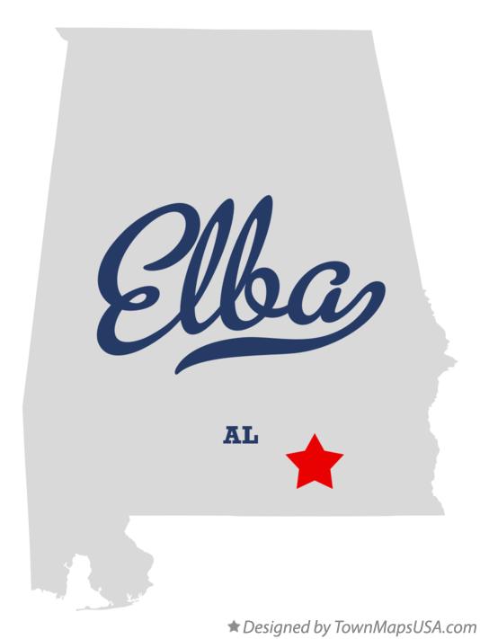 Map of Elba Alabama AL