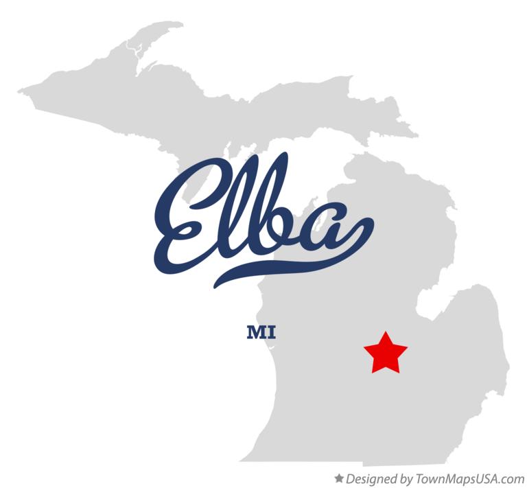 Map of Elba Michigan MI