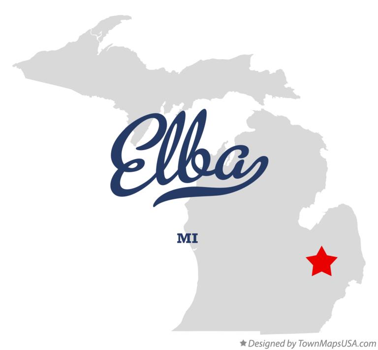 Map of Elba Michigan MI