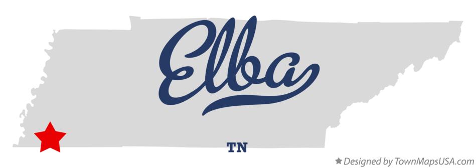 Map of Elba Tennessee TN