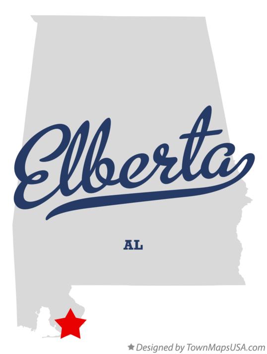 Map of Elberta Alabama AL