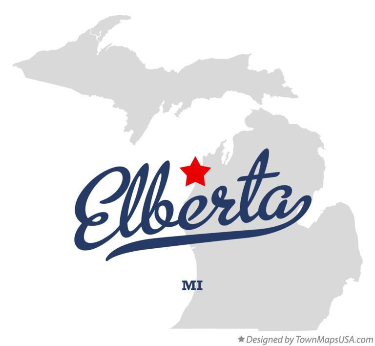 Map of Elberta Michigan MI