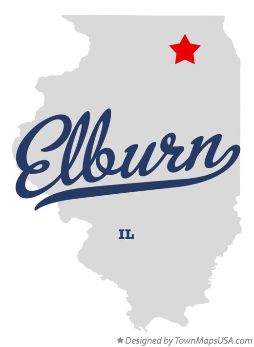 Map of Elburn Illinois IL