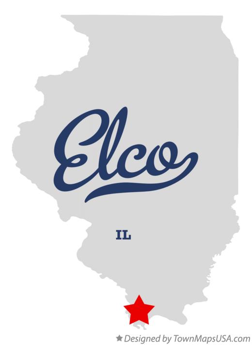 Map of Elco Illinois IL