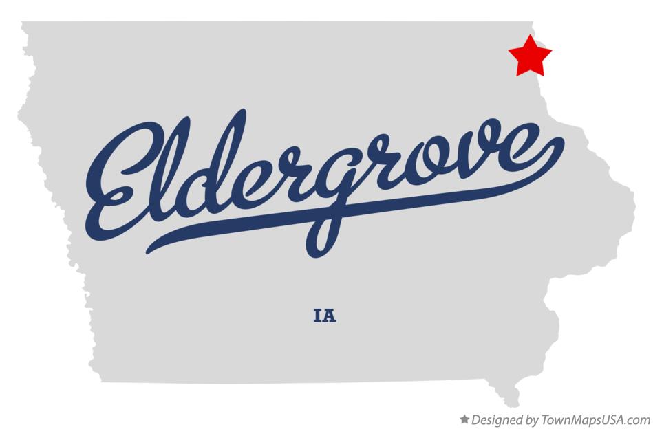 Map of Eldergrove Iowa IA