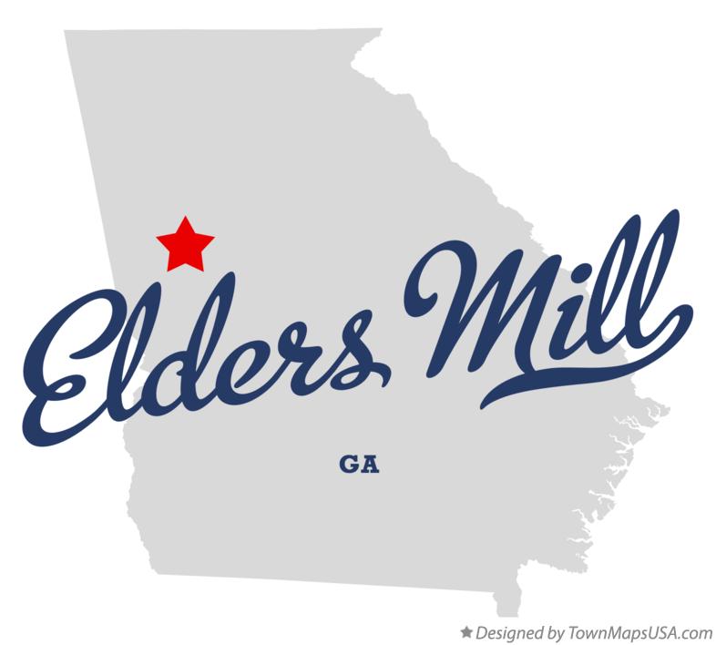 Map of Elders Mill Georgia GA