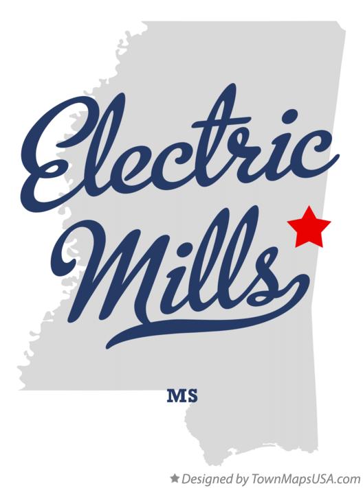 Map of Electric Mills Mississippi MS