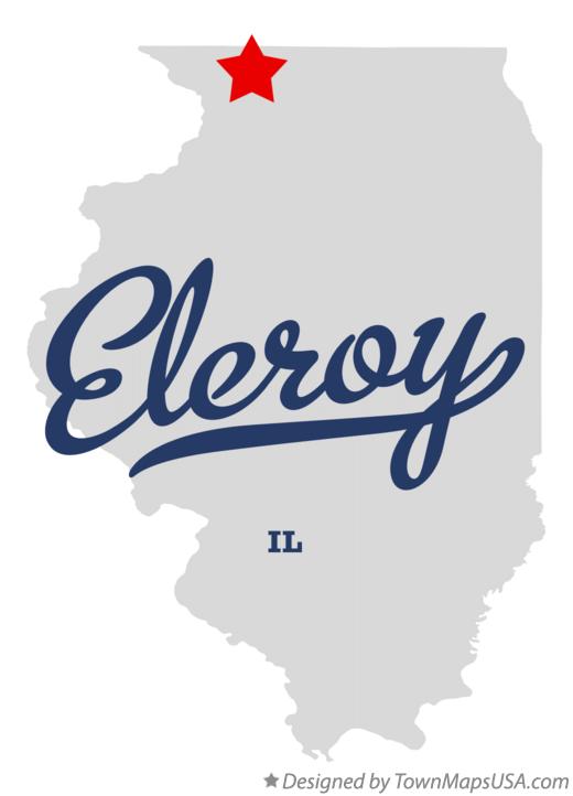 Map of Eleroy Illinois IL