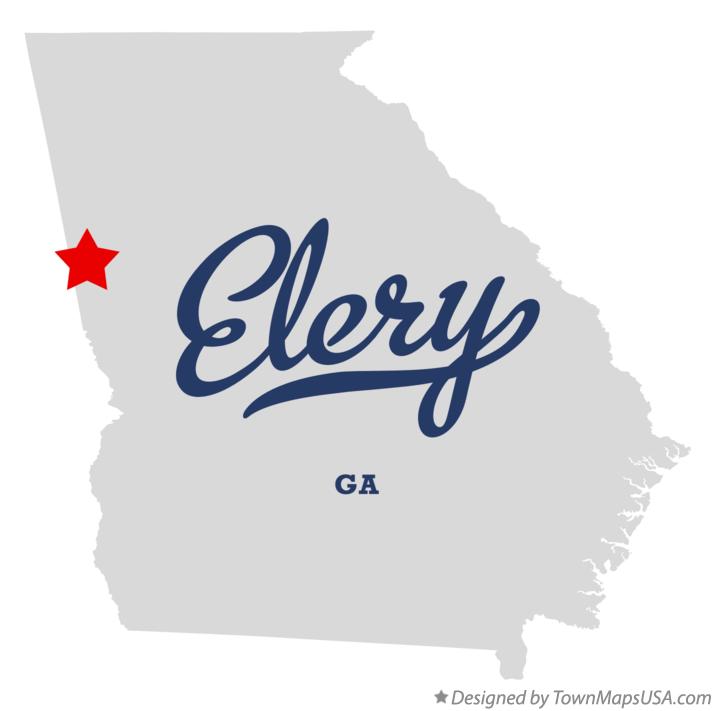 Map of Elery Georgia GA
