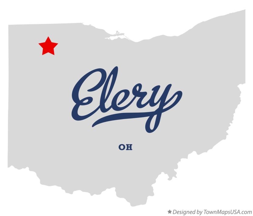 Map of Elery Ohio OH
