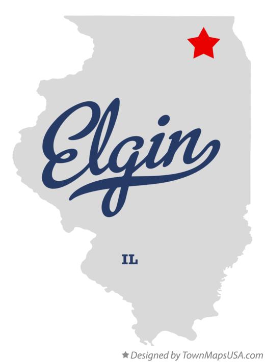 Map of Elgin Illinois IL