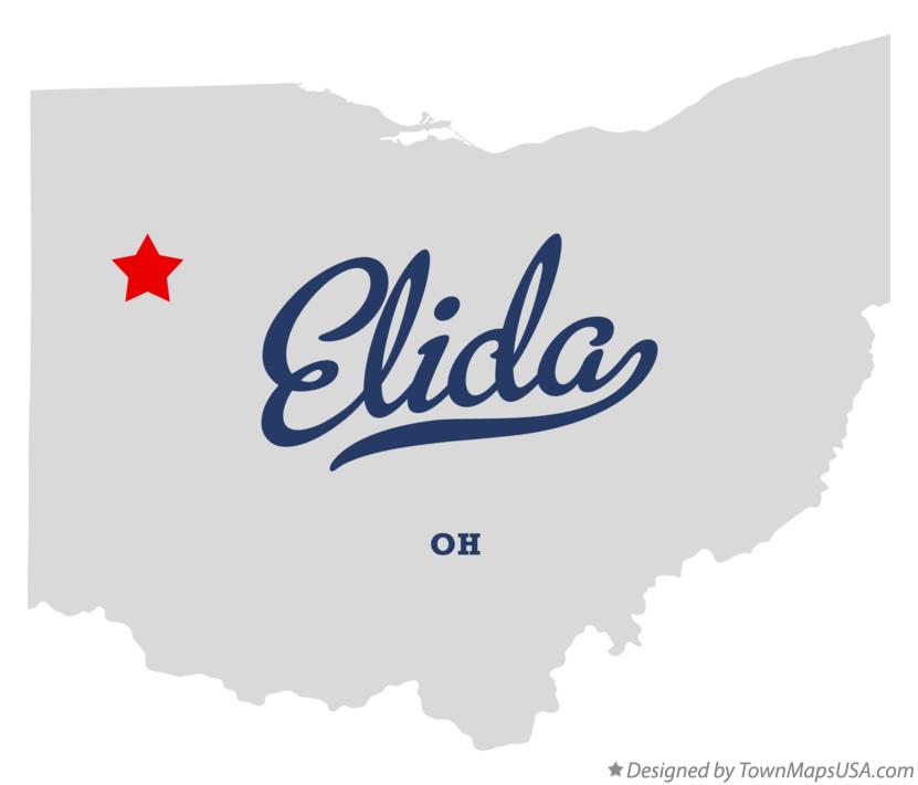 Map of Elida Ohio OH
