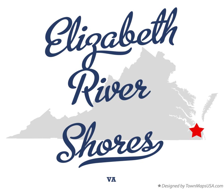 Map of Elizabeth River Shores Virginia VA