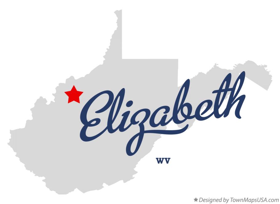 Map of Elizabeth West Virginia WV