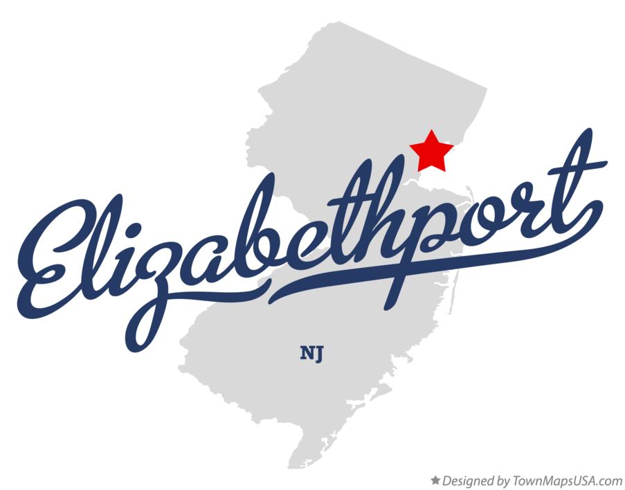Map of Elizabethport New Jersey NJ