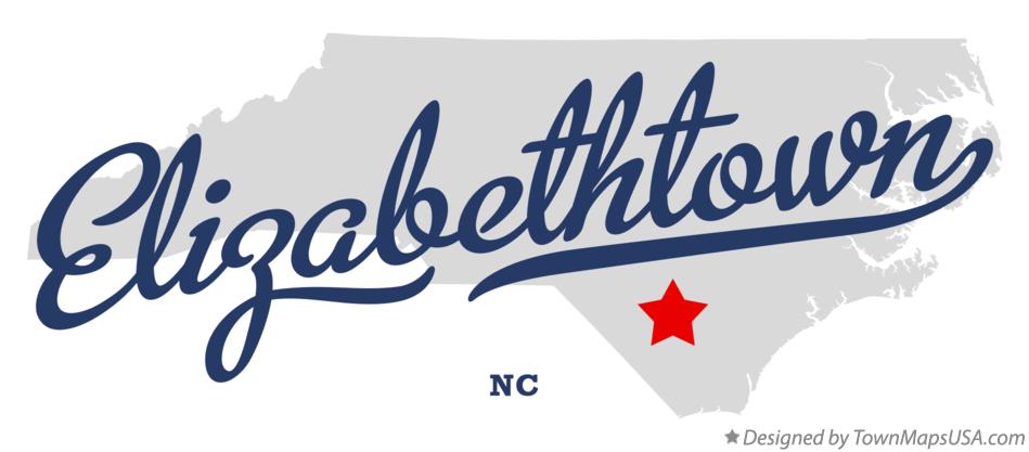 Map of Elizabethtown North Carolina NC