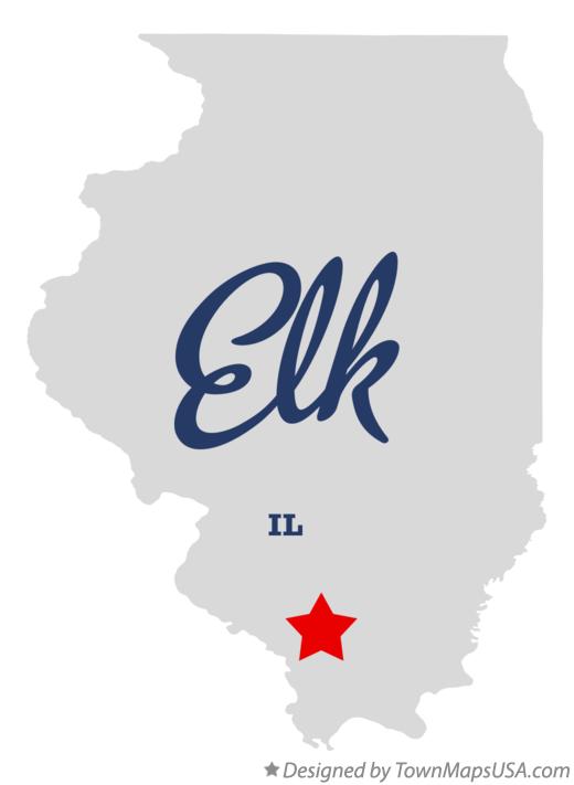Map of Elk Illinois IL
