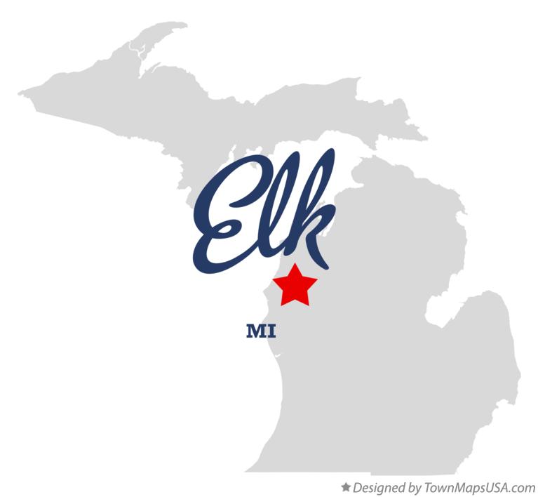 Map of Elk Michigan MI